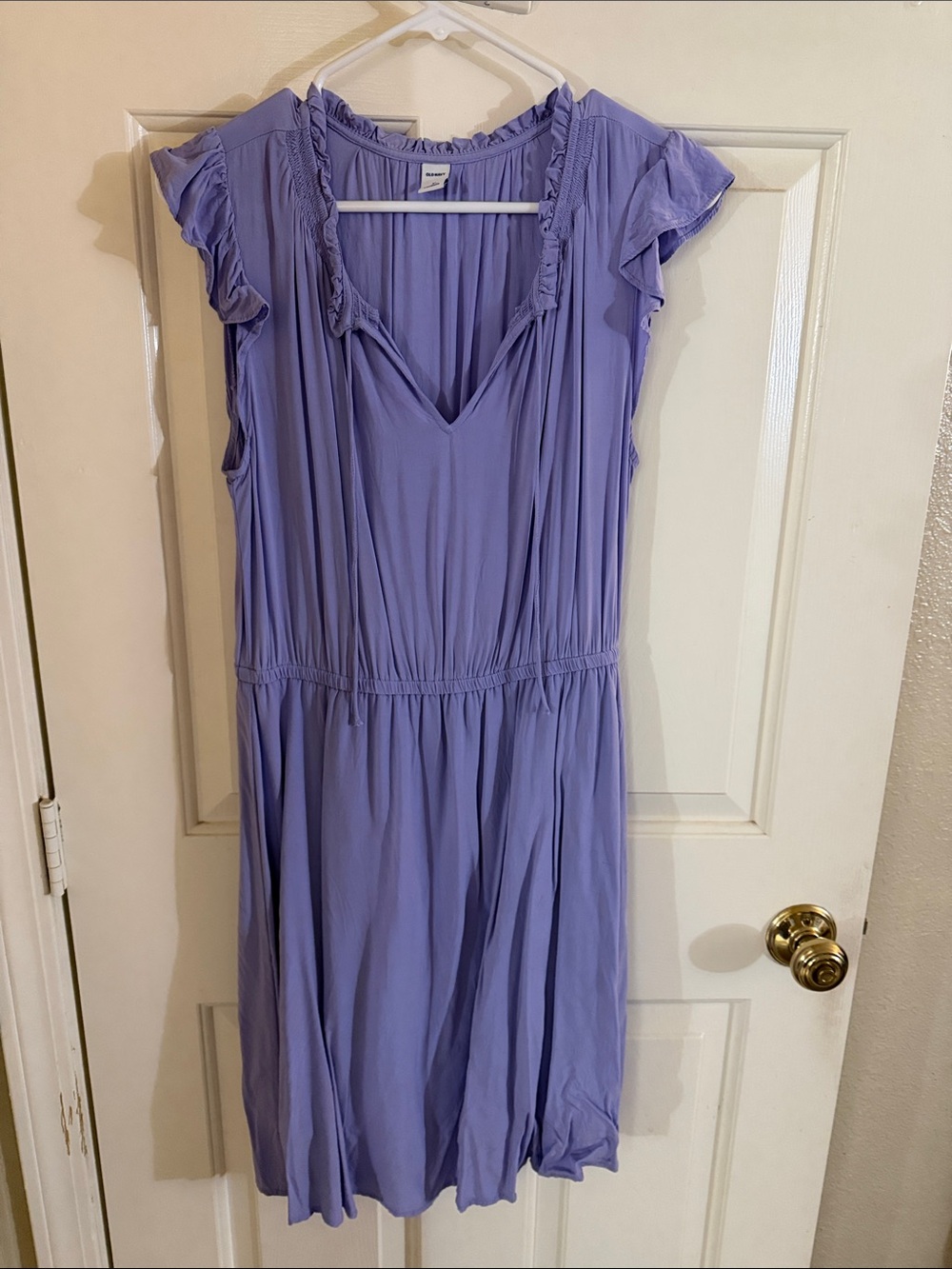 Old Navy Lavender Ruffle-Shoulder Midi Dress